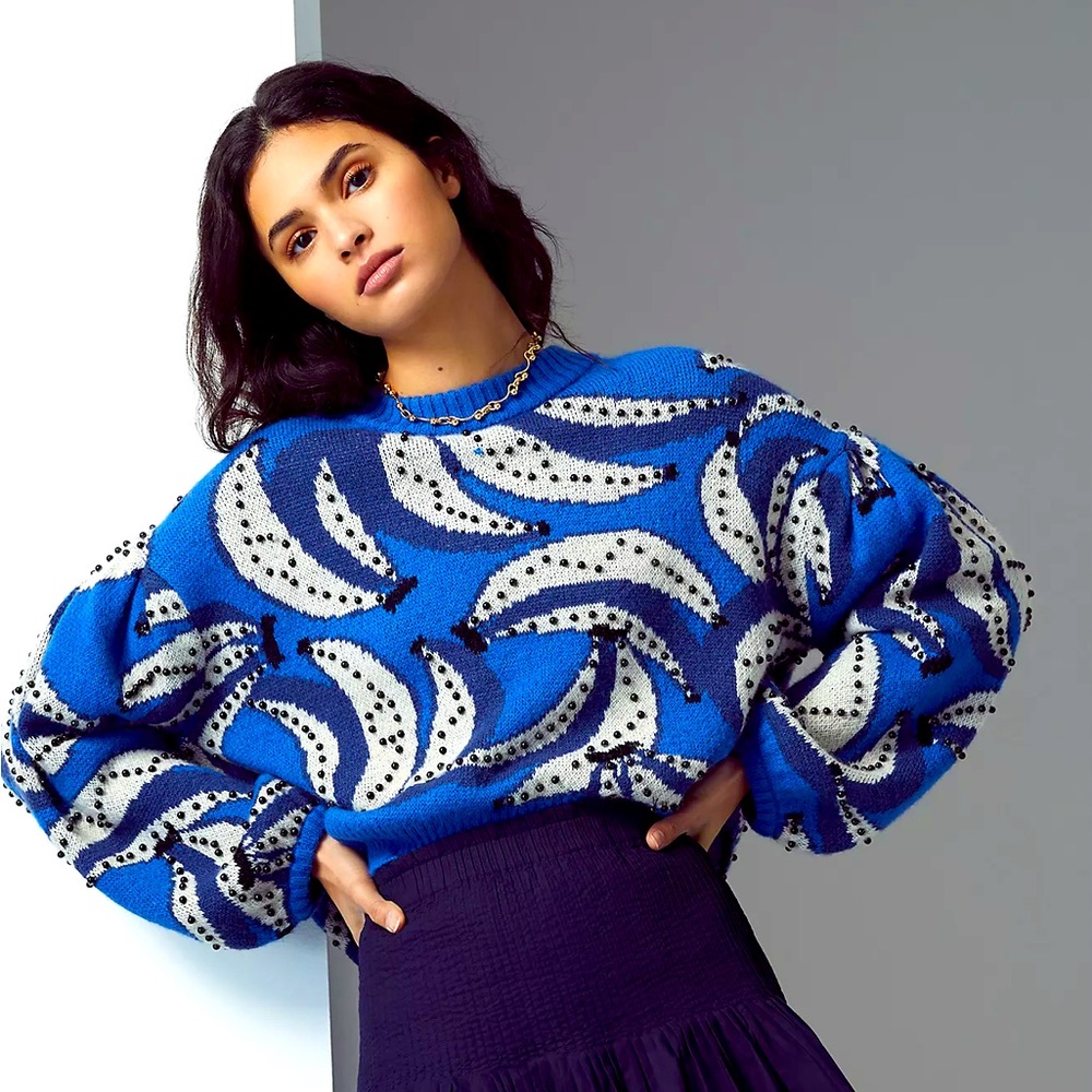 Banana Flowers Sweater Top- Farm Rio